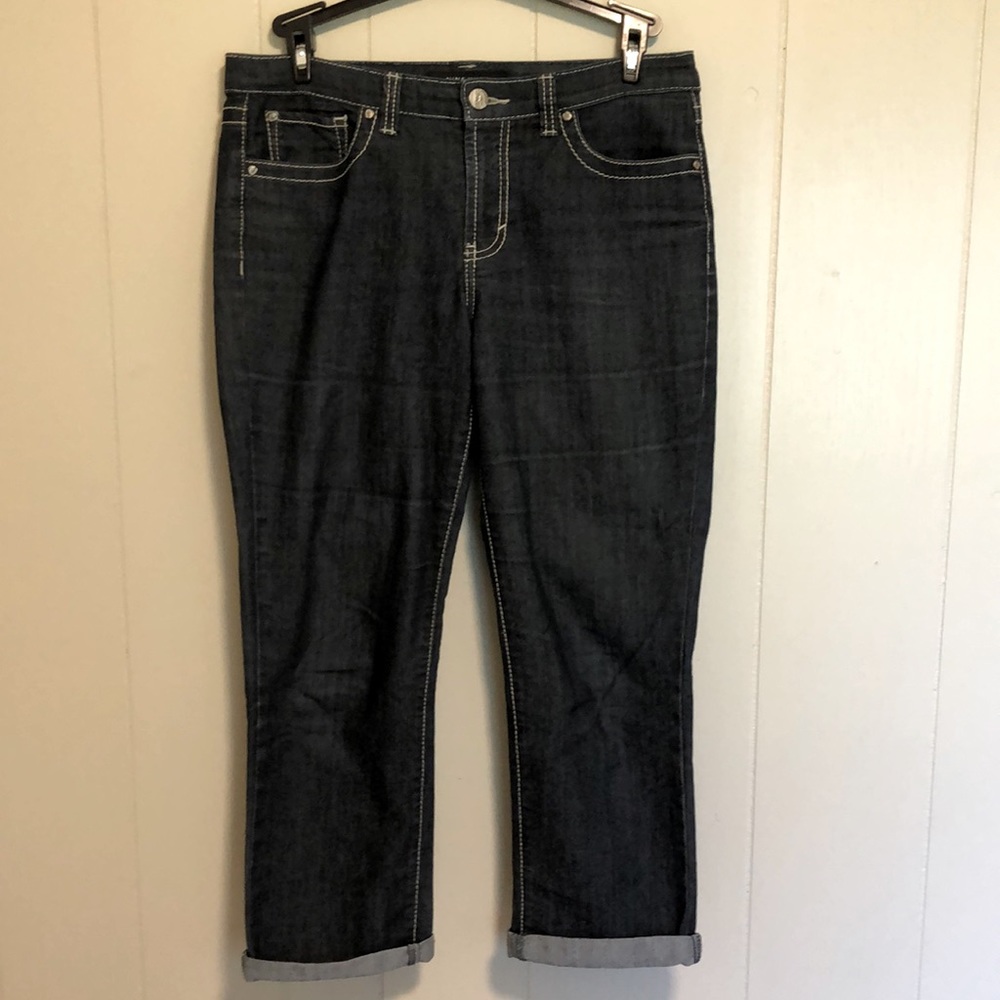 Nine West indigo denim mid rise cuffed jeans
